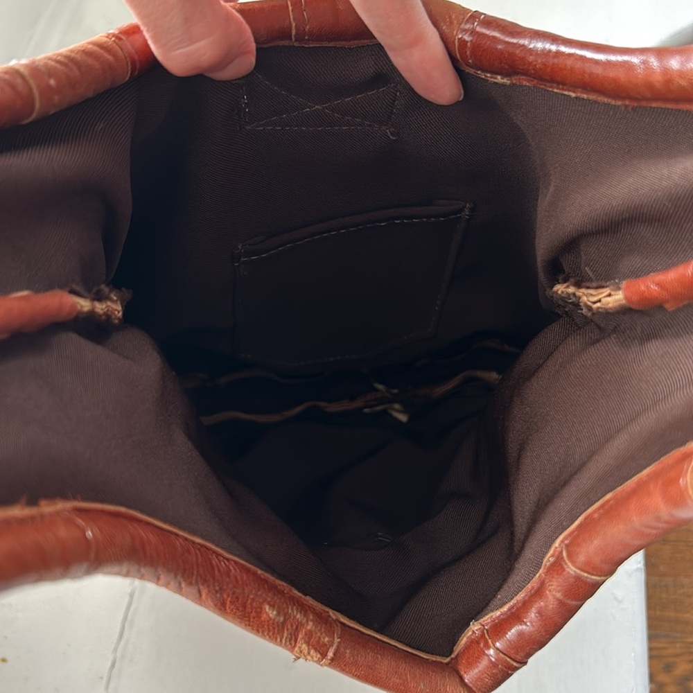 Vintage Brown Leather Shoulder Bag - Picture 6 of 7